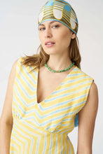 Load image into Gallery viewer, 32ALIW4PJ5G350100-100001-_-7813_120-percent-lino-stripe-wave-sleeveless-fitted-long-dress