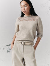 Load image into Gallery viewer, 3366226502001-marella-women-s-mllverace-three-quarter-sleeve-jumper-with-lace-detail-turtledove