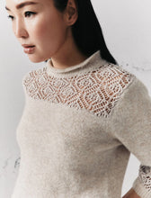 Load image into Gallery viewer, 3366226502001-marella-women-s-mllverace-three-quarter-sleeve-jumper-with-lace-detail-turtledove