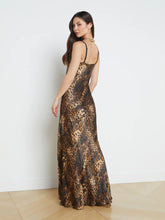 Load image into Gallery viewer, L&#39;Agence Venice Silk Leopard and Lace Full Length Gown
