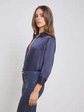 Load image into Gallery viewer, L_Agence-Women-s-Dani-Silk-Blouse-Midnight