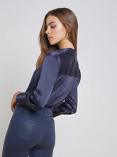 Load image into Gallery viewer, L_Agence-Women-s-Dani-Silk-Blouse-Midnight