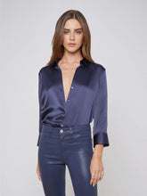 Load image into Gallery viewer, L_Agence-Women-s-Dani-Silk-Blouse-Midnight