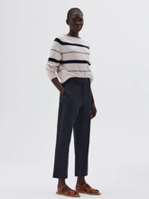 Load image into Gallery viewer, MARGARET-HOWELL-midi-waist-crop-trousers-cotton-linen-twill-midnight-WOTR0514S25KURMID