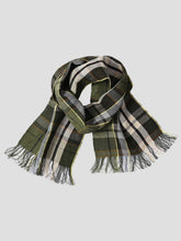 Load image into Gallery viewer, Margaret-Howell-Summer-Tartan-Scarf-Linen-Khaki-Brown-Yellow
