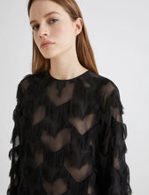 Load image into Gallery viewer, Marella Women's NOMME Fil Coupé Fringe Blouse in Black