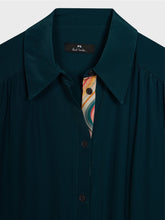 Load image into Gallery viewer, W2R-606D-N31186-46_30-Paul-Smith-Womens-Teal-Silk-Blend-Shirt-Maxi-Dress-3