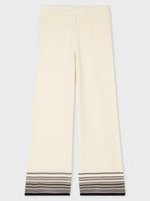 Load image into Gallery viewer, Paul-smith-Women-s-ivory-Cotton-knitted-stripe-trim-Cropped-trousers-W1R-531N-P11125-03