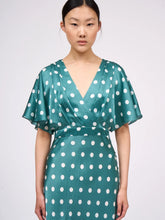 Load image into Gallery viewer, Paul_and_Joe_Women_s_THALASSA_Long_Dress_in_Silk_Satin_with_Polka_Dot_PrinT