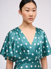 Load image into Gallery viewer, Paul_and_Joe_Women_s_THALASSA_Long_Dress_in_Silk_Satin_with_Polka_Dot_Print-3