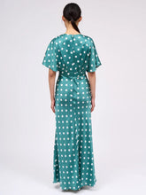 Load image into Gallery viewer, Paul_and_Joe_Women_s_THALASSA_Long_Dress_in_Silk_Satin_with_Polka_Dot_Print