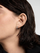 Load image into Gallery viewer, PdPaola-Bianca-Double-Band-Silver-Hoops