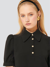 Load image into Gallery viewer, Tara-Jarmon-Tonino-Black-Crepe-Top