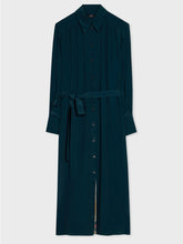 Load image into Gallery viewer, W2R-606D-N31186-46_30-Paul-Smith-Womens-Teal-Silk-Blend-Shirt-Maxi-Dress-3