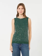 Load image into Gallery viewer, WE5366176106002-e-weekend-by-maxmara-wkdmilord-womens-sleeveless-sweater-with-sequin-detail-green