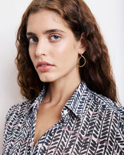 Load image into Gallery viewer, hartford-womens-coraz-navy-blue-printed-cotton-shirt