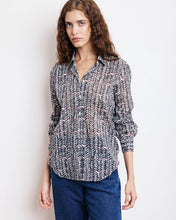 Load image into Gallery viewer, hartford-womens-coraz-navy-blue-printed-cotton-shirt