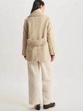 Load image into Gallery viewer, ines-de-la-fressange-womens-seraphine-cream-herringbone-wool-pea-coat