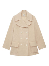 Load image into Gallery viewer, ines-de-la-fressange-womens-seraphine-cream-herringbone-wool-pea-coat