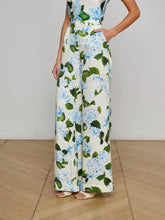 Load image into Gallery viewer, l-agence-pilar-wide-leg-occasion-trousers-ivory-light-blue-large-hydrangea