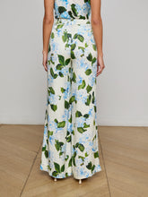 Load image into Gallery viewer, l-agence-pilar-wide-leg-occasion-trousers-ivory-light-blue-large-hydrangea