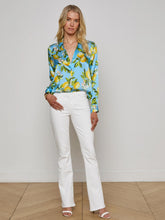 Load image into Gallery viewer, l-agence-tyler-silk-blouse-sky-blue-yellow-floral-lemon-2