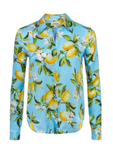 Load image into Gallery viewer, l-agence-tyler-silk-blouse-sky-blue-yellow-floral-lemon-2