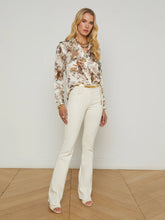 Load image into Gallery viewer, l-agence-womens-tyler-silk-blouse-ecru-multi-tapestry-jungle