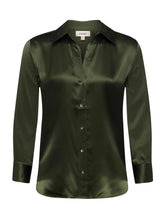 Load image into Gallery viewer, lagence-womens-dani-3-4-silk-blouse-in-deep-olive