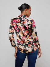 Load image into Gallery viewer, lagence-womens-dani-3-4-silk-blouse-in-multi-cluster-floral