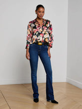 Load image into Gallery viewer, lagence-womens-dani-3-4-silk-blouse-in-multi-cluster-floral