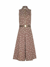 Load image into Gallery viewer, lagence-womens-kylo-belted-shirt-dress-in-cardamom-ecru-polka-dot