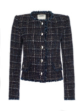 Load image into Gallery viewer, lagence-womens-zaya-tweed-jacket-in-midnight-brown-multi-tweed