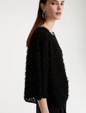 Load image into Gallery viewer, marella-womens-barca-fringe-t-shirt-in-black