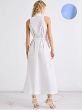 Load image into Gallery viewer, marella-womens-mllnatale-flared-poplin-dress-blue