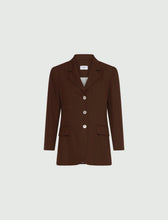 Load image into Gallery viewer, marella-womens-single-breasted-linen-blend-blazer-brown