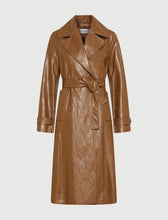 Load image into Gallery viewer, marella-womens-soledad-double-breasted-trench-coat-tobacco