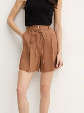Load image into Gallery viewer, marella-womens-zannata-linen-shorts-tobacco-brown