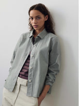 Load image into Gallery viewer, margaret-howell-mhl-womens-simple-shirt-compact-cotton-poplin-fog