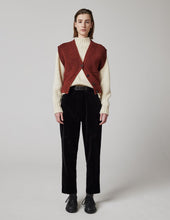 Load image into Gallery viewer, Margaret Howell Tab Waist Heavy Black Corduroy Tapered Trousers

