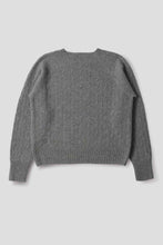 Load image into Gallery viewer, margaret-howell-womens-cable-crew-neck-recycled-merino-and-cashmere-blend-flint