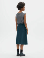 Load image into Gallery viewer, margaret-howell-womens-mhl-cinch-waist-skirt-matte-cotton-twill-algae