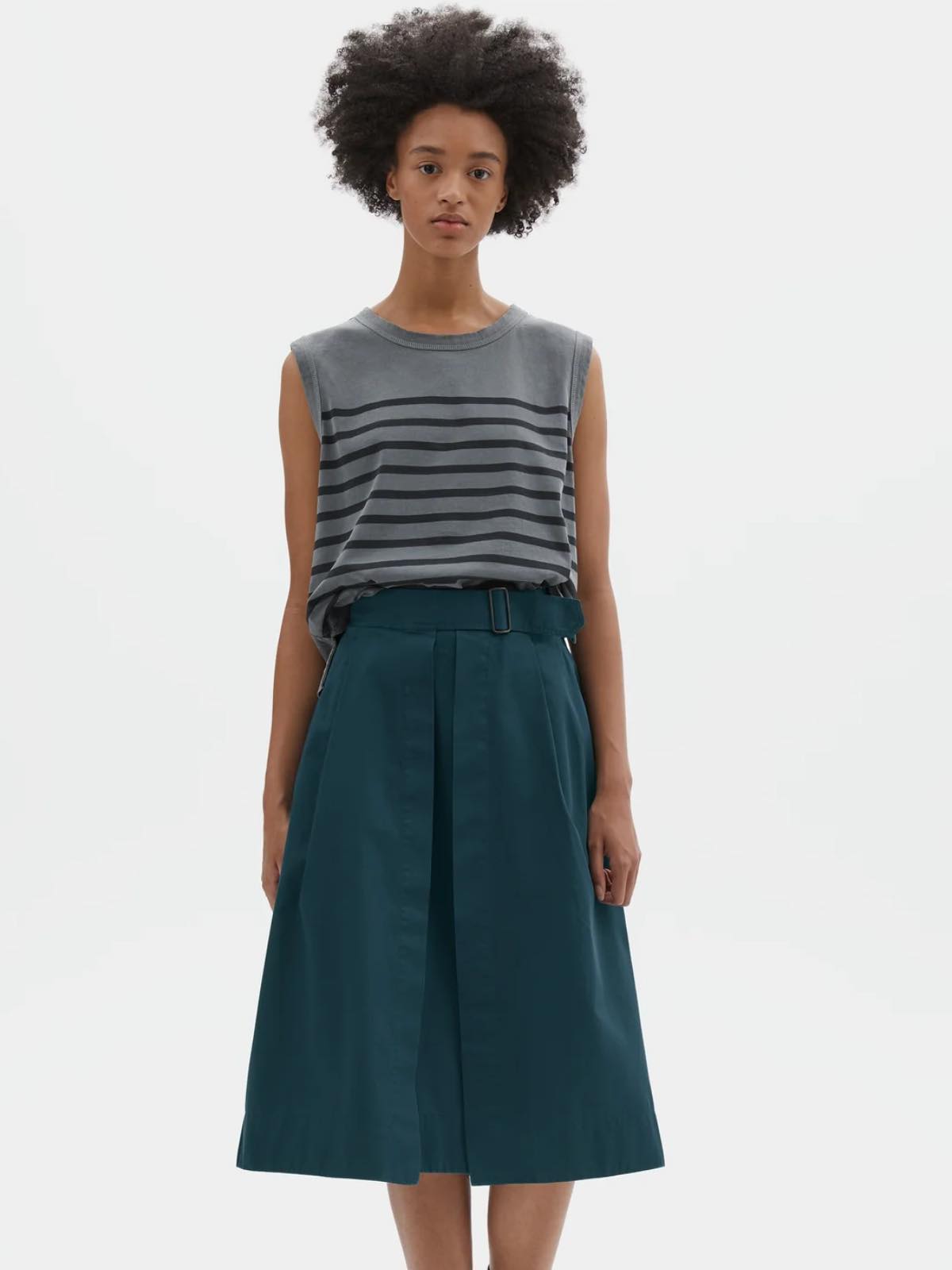 Margaret Howell Women's MHL. Cinch Waist Skirt Matte Cotton Twill