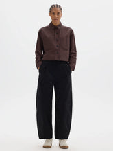 Load image into Gallery viewer, margaret-howell-womens-mhl-double-pocket-shirt-irregular-cotton-liinen-gingham-chestnut-ink