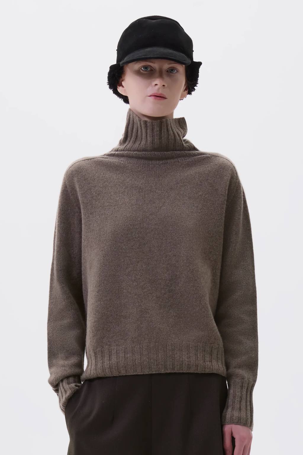 MARGARET HOWELL｜20AW Merino Cashmere（L） Margaret Howell Women's Wide Roll Neck Cashmere Natural Melange