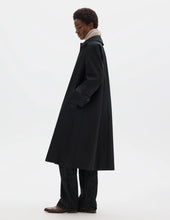 Load image into Gallery viewer, margaret-howell-womens-wool-lined-raglan-mac-showerproof-cotton-drill-black