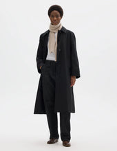 Load image into Gallery viewer, margaret-howell-womens-wool-lined-raglan-mac-showerproof-cotton-drill-black