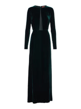 Load image into Gallery viewer, max-mara-baia-cutout-velvet-maxi-dress-green