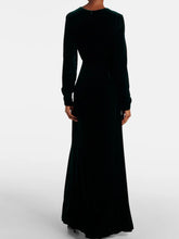 Load image into Gallery viewer, max-mara-baia-cutout-velvet-maxi-dress-green