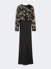 Load image into Gallery viewer, maxmara-studio-womens-embroidered-tulle-and-enver-satin-dress-black